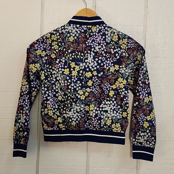 GAP KIDS Girl's Floral Bomber Jacket Smooth Weave Light-weight Medium - Picture 5 of 11